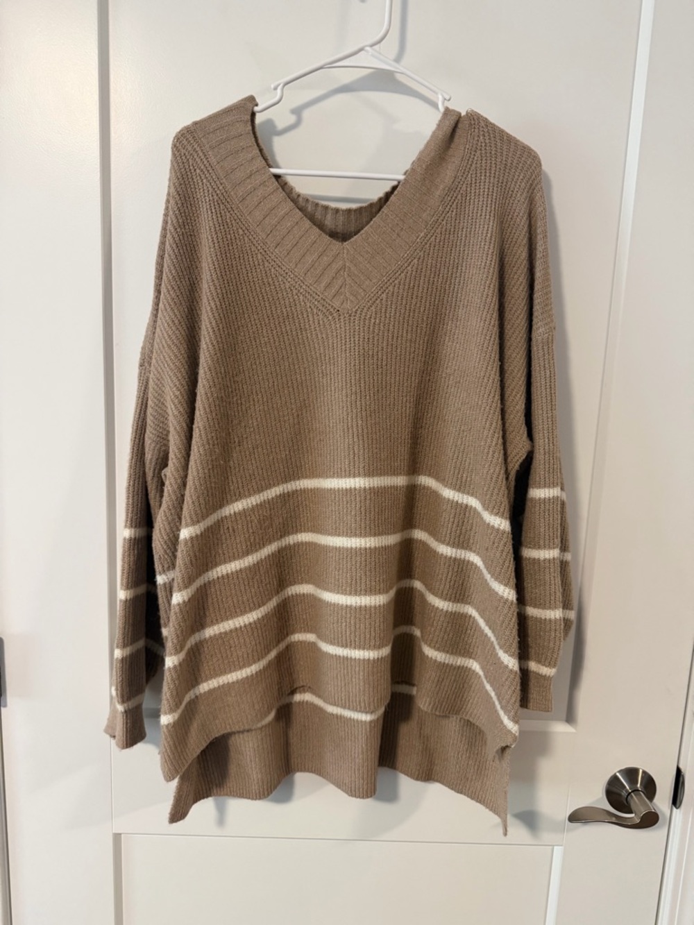 Women’s Maurice’s Brown and White Striped Sweater 3x